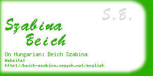 szabina beich business card